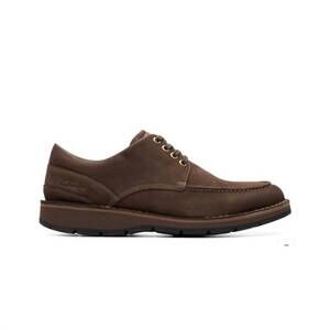 NEW CLARKS men's gravelle low lace oxford shoes in dark brown nubuck